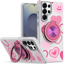 For Samsung S26 Ultra Case Printed Design with Bling 360 Stand + Tempered Glass