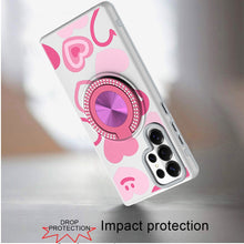 For Samsung S26 Ultra Case Printed Design with Bling 360 Stand + Tempered Glass