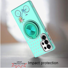 For Samsung S26 Ultra Case Printed Design with Bling 360 Stand + Tempered Glass