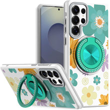 For Samsung S26 Ultra Case Printed Design with Bling 360 Stand + Tempered Glass