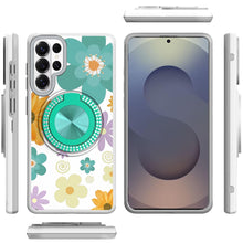 For Samsung S26 Ultra Case Printed Design with Bling 360 Stand + Tempered Glass