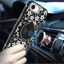 For iPhone 16e Case Printed Design with Bling 360 Stand Cover + Tempered Glass