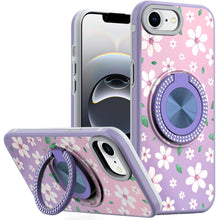 For iPhone 16e Case Printed Design with Bling 360 Stand Cover + Tempered Glass