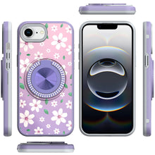 For iPhone 16e Case Printed Design with Bling 360 Stand Cover + Tempered Glass