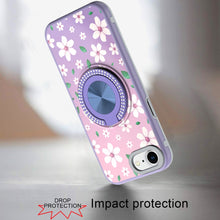 For iPhone 16e Case Printed Design with Bling 360 Stand Cover + Tempered Glass