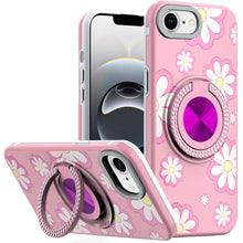 For iPhone 16e Case Printed Design with Bling 360 Stand Cover + Tempered Glass