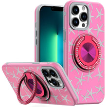 For iPhone 13 Pro Max 6.7 inch Case Printed Design with Bling 360 Rotating Stand
