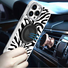 For iPhone 13 Pro Max 6.7 inch Case Printed Design with Bling 360 Rotating Stand