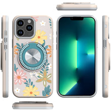 For iPhone 13 Pro Max 6.7 inch Case Printed Design with Bling 360 Rotating Stand