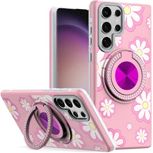 For Samsung S23 Ultra Case Printed Design with Bling 3660 Rotating Ring Stand