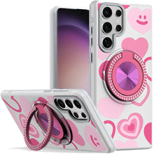 For Samsung S23 Ultra Case Printed Design with Bling 3660 Rotating Ring Stand