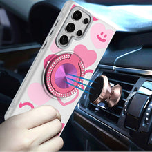 For Samsung S23 Ultra Case Printed Design with Bling 3660 Rotating Ring Stand