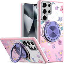 For Samsung S24 Ultra Case Printed Design with Bling 3660 Rotating Ring Stand