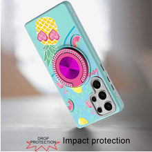 For Samsung S24 Ultra Case Printed Design with Bling 3660 Rotating Ring Stand