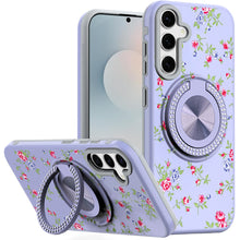 For Samsung S25 FE Case Printed Design with Bling 360 Stand + Tempered Glass