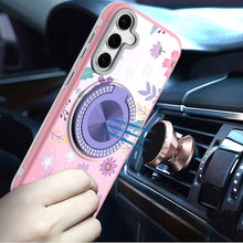 For Samsung S25 FE Case Printed Magnetic Bling Ring Stand Cover + Tempered Glass