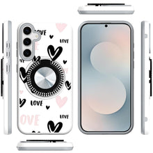 For Samsung S26 6.3" Case Printed Design with Bling 360 Stand + Tempered Glass