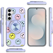 For Samsung S26 6.3" Case Printed Design with Bling 360 Stand + Tempered Glass