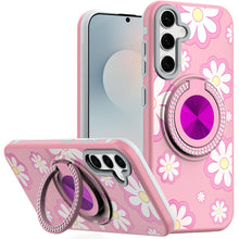 For Samsung S26 6.3" Case Printed Design with Bling 360 Stand + Tempered Glass