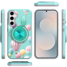 For Samsung S26 6.3" Case Printed Design with Bling 360 Stand + Tempered Glass