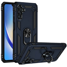 For Samsung A35 5G Case Ring Dual Layer Fused Hybrid Phone Cover +Tempered Glass