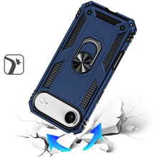 For iPhone Air Case Metal Ring Kickstand Rugged Phone Cover + Tempered Glass