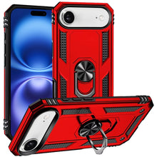 For iPhone Air Case Metal Ring Kickstand Rugged Phone Cover + Tempered Glass