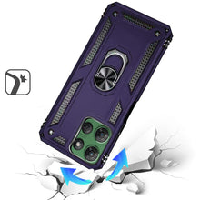 For Moto G Power 2025 Case Ring Magnetic Kickstand Hybrid Cover + Tempered Glass