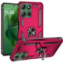 For Moto G Power 2025 Case Ring Magnetic Kickstand Hybrid Cover + Tempered Glass