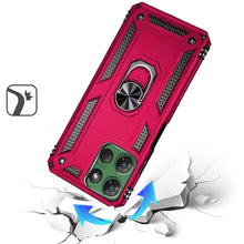 For Moto G Power 2025 Case Ring Magnetic Kickstand Hybrid Cover + Tempered Glass