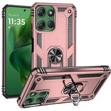 For Moto G Power 2025 Case Ring Magnetic Kickstand Hybrid Cover + Tempered Glass