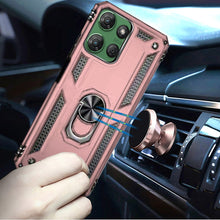 For Moto G Power 2025 Case Ring Magnetic Kickstand Hybrid Cover + Tempered Glass