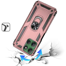 For Moto G Power 2025 Case Ring Magnetic Kickstand Hybrid Cover + Tempered Glass