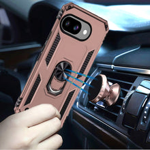 For Google Pixel 9a Case Ring Holder Magnetic Kickstand Cover + Tempered Glass