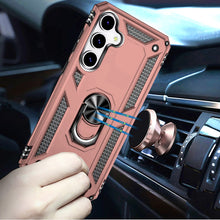 For Samsung S25+/S24+ Case Ring Magnetic Kickstand Protection + Tempered Glass