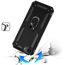 For iPhone 16e Case Ring Magnetic Kickstand Protective Hybrid + Tempered Glass