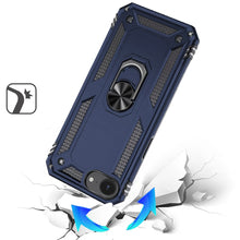 For iPhone 16e Case Ring Magnetic Kickstand Protective Hybrid + Tempered Glass