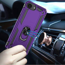 For iPhone 16e Case Ring Magnetic Kickstand Protective Hybrid + Tempered Glass