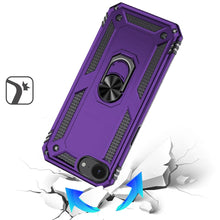 For iPhone 16e Case Ring Magnetic Kickstand Protective Hybrid + Tempered Glass