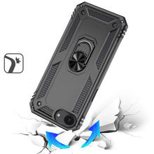 For iPhone 16e Case Ring Magnetic Kickstand Protective Hybrid + Tempered Glass