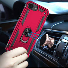 For iPhone 16e Case Ring Magnetic Kickstand Protective Hybrid + Tempered Glass