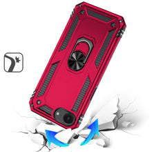For iPhone 16e Case Ring Magnetic Kickstand Protective Hybrid + Tempered Glass