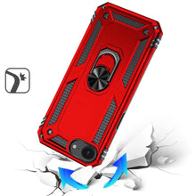 For iPhone 16e Case Ring Magnetic Kickstand Protective Hybrid + Tempered Glass