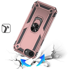 For iPhone 16e Case Ring Magnetic Kickstand Protective Hybrid + Tempered Glass