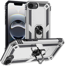 For iPhone 16e Case Ring Magnetic Kickstand Protective Hybrid + Tempered Glass