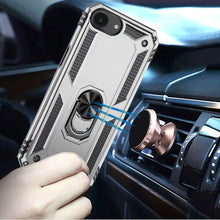 For iPhone 16e Case Ring Magnetic Kickstand Protective Hybrid + Tempered Glass
