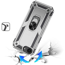 For iPhone 16e Case Ring Magnetic Kickstand Protective Hybrid + Tempered Glass