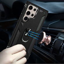 For Samsung S25 Ultra Case Ring Magnetic Kickstand Protection + Tempered Glass