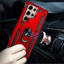 For Samsung S25 Ultra Case Ring Magnetic Kickstand Protection + Tempered Glass