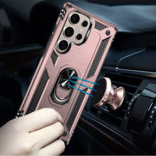 For Samsung S25 Ultra Case Magnetic Kickstand Shockproof Cover +Tempered Glass